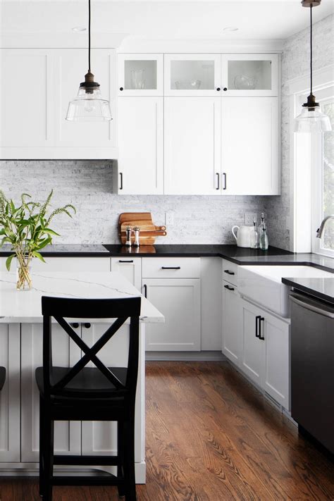 black kitchen cabinets white